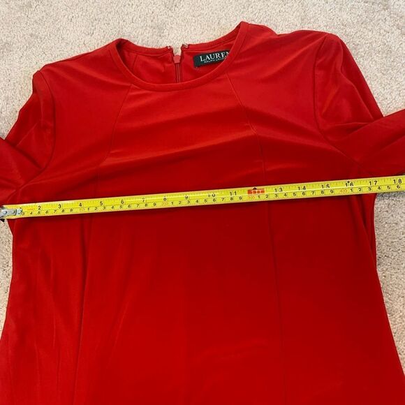 Lauren Ralph Lauren red Jersey Fit-and-Flare Dress Sz 8 NWOT - Picture 14 of 15